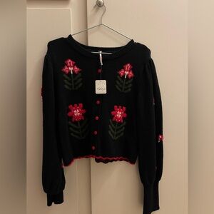 Free People Nonna Knit Sweater Cardigan